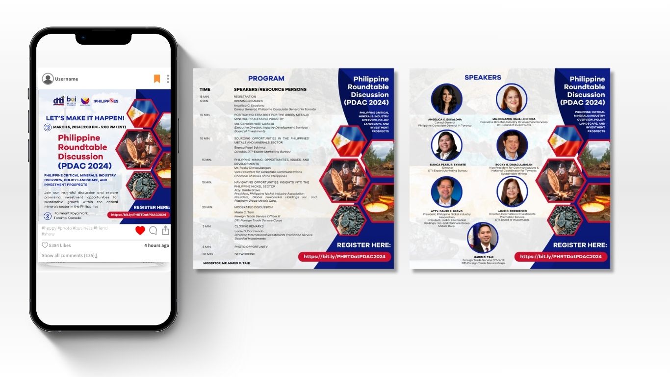 BOI PDAC social media campaign promo materials